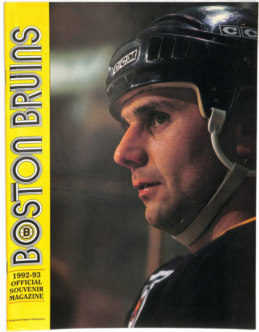 1992-93 Boston Bruins Offical Souvenir Magazine Rosie Ruzicka Cover 181778