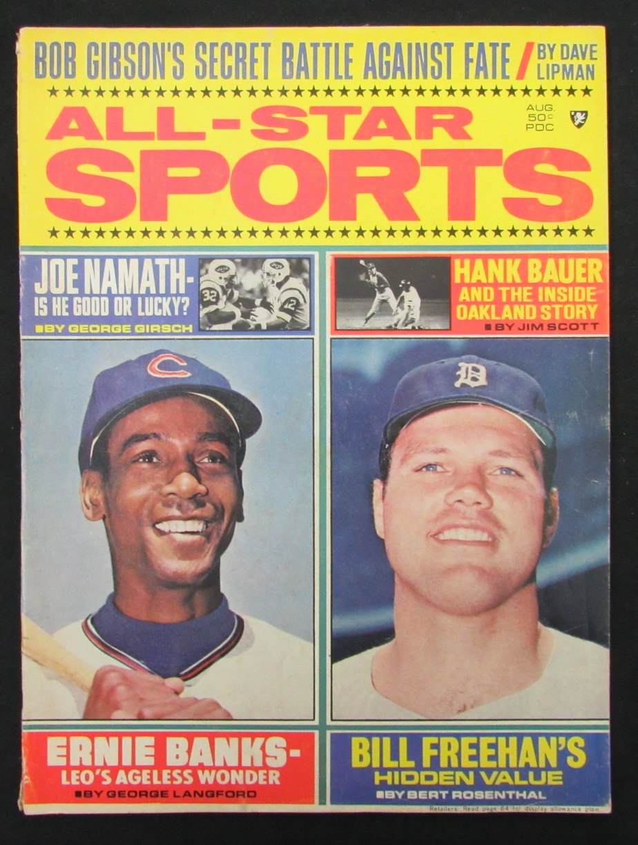 August 1969 All Star Sports Magazine Ernie Banks/Bill Freehan Cover 185576