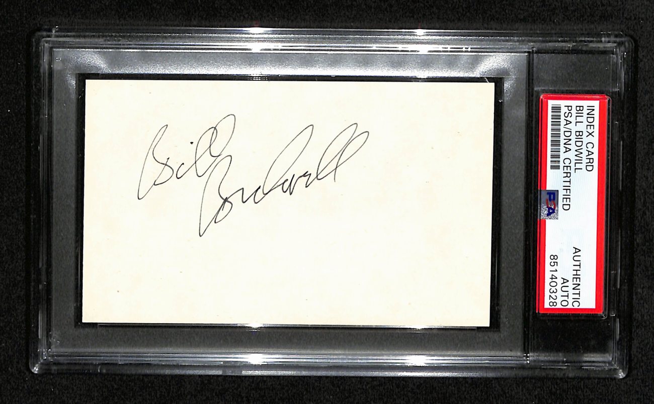 Bill Bidwell  Autographed 3x5 Index Card PSA/DNA 186530