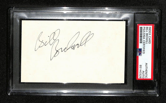 Bill Bidwell  Autographed 3x5 Index Card PSA/DNA 186530