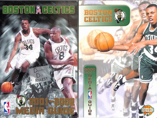Lot of 2 Boston Celtics Media Guides 2000-01/2001-02 Paul Pierce/Walker 182064