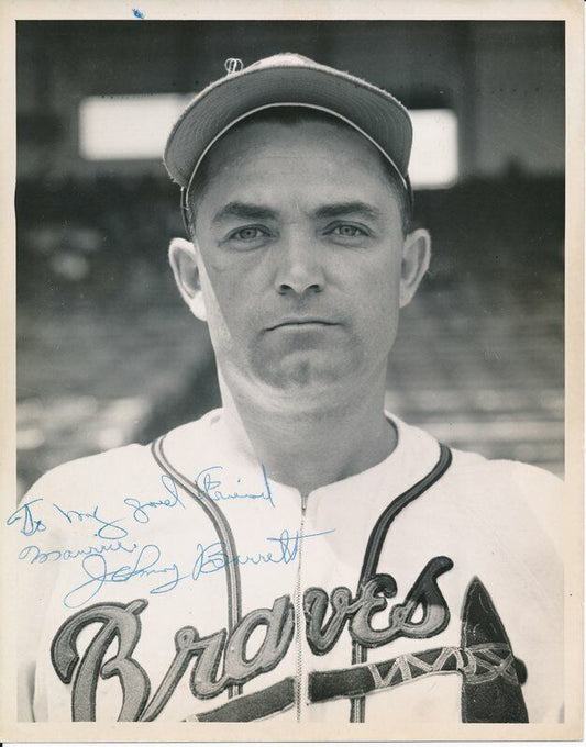 Johnny Barrett Boston Braves Signed/Autographed 7x9 Photo JSA 143287