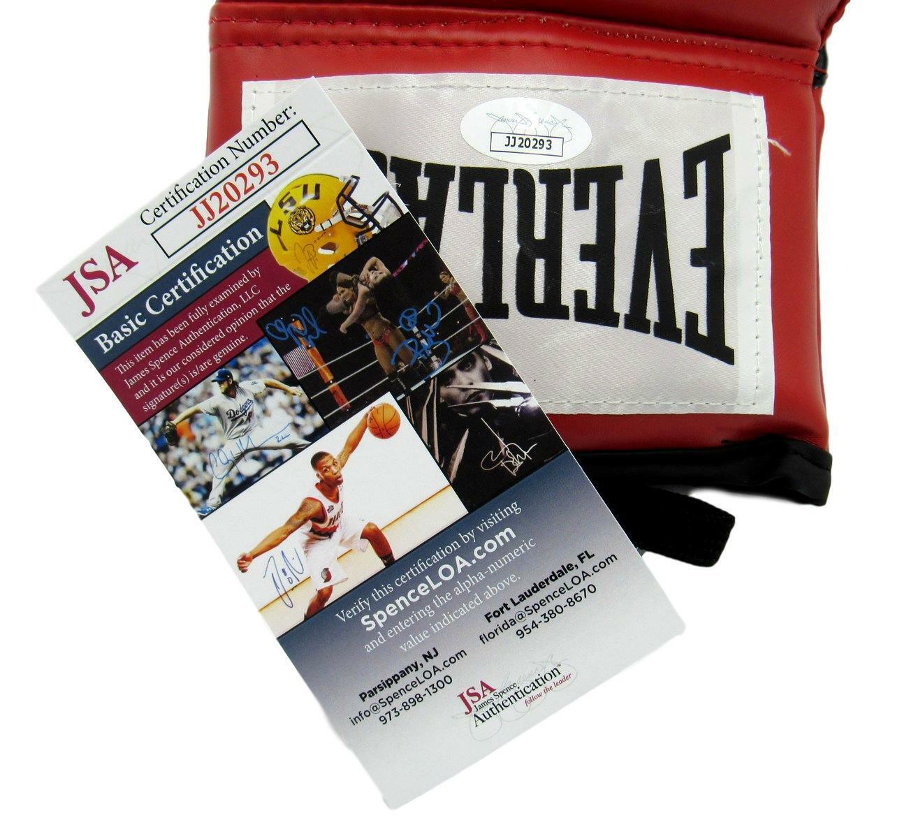 Michael Spinks Boxing Signed/Inscr Everlast Red Left Boxing Glove JSA 154753