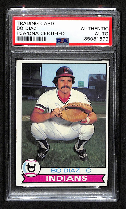 Bo Diaz Signed 1979 Topps Card #61 Cleveland Indians PSA/DNA 184539