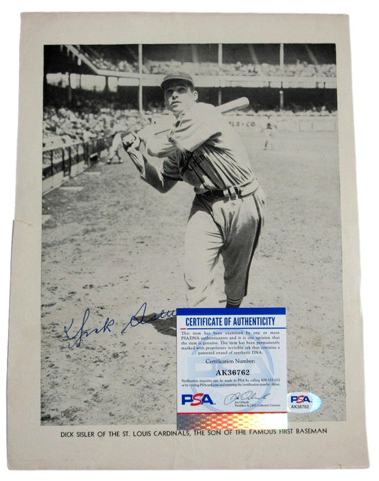 Dick Sisler Autographed 8x11 Baseball Magazine Insert Photo Cardinals PSA/DNA