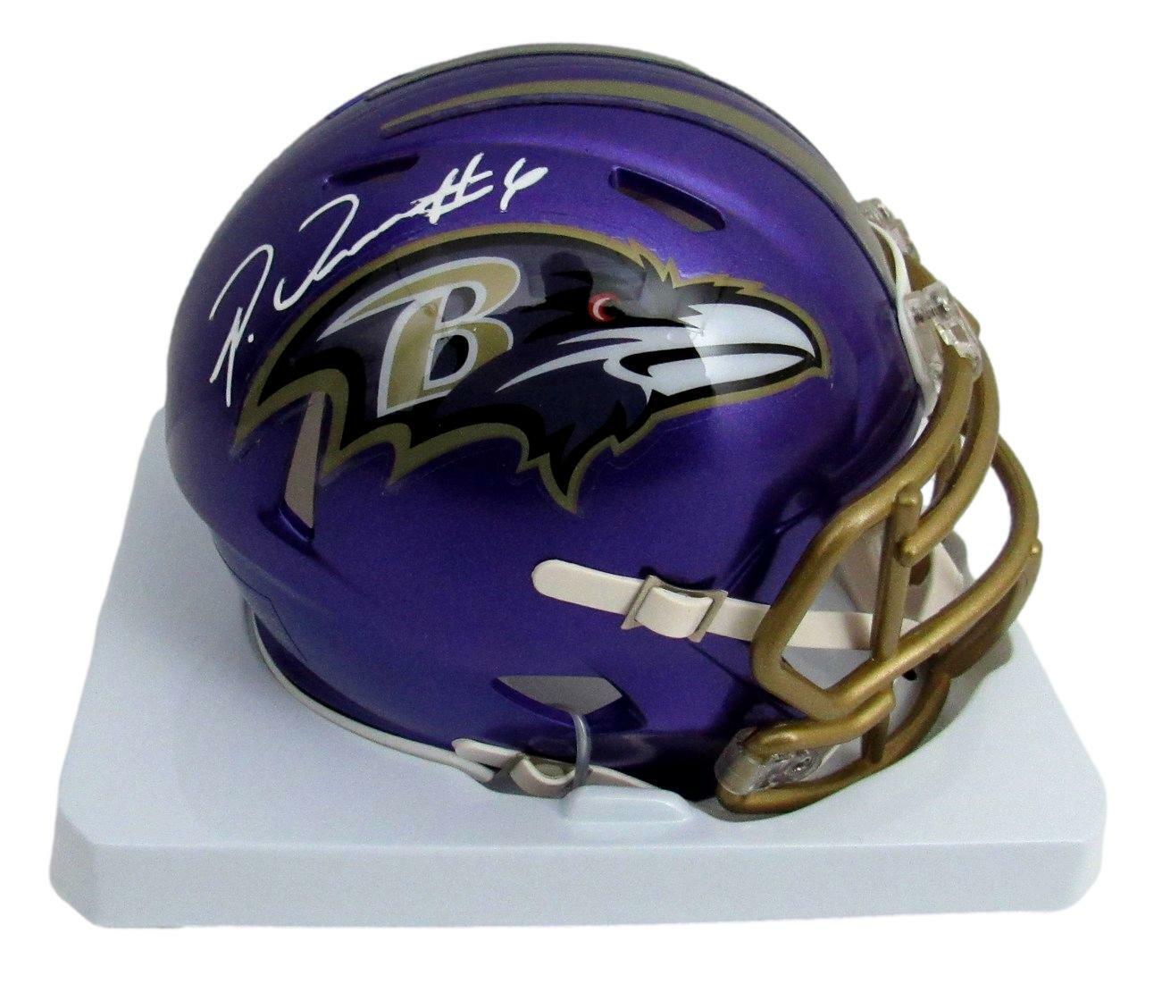 Patrick Queen Signed/Auto Ravens Purple FLASH Mini Helmet Beckett 164523