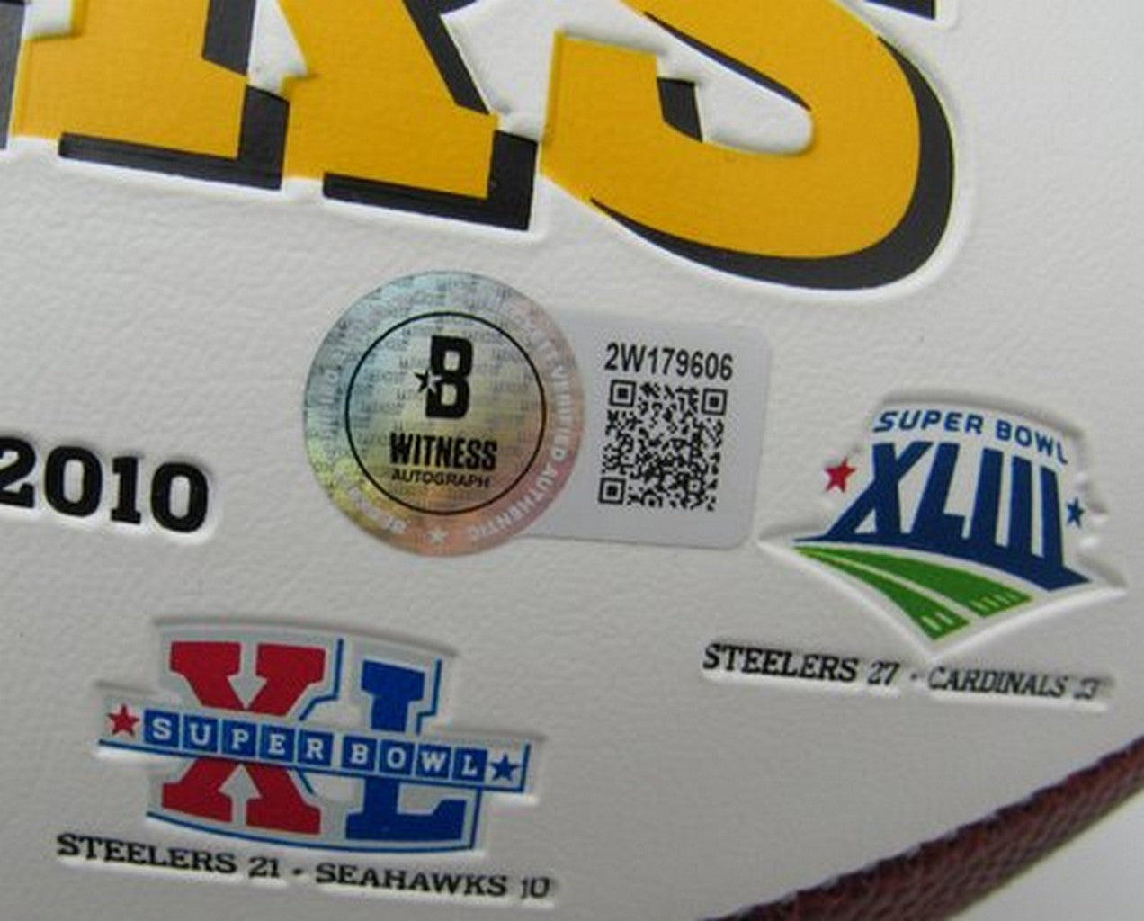 Rocky Bleier Signed/Inscribed White Steelers Logo Football Becket Witness 191564