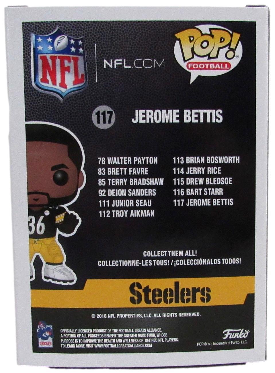 Jerome Bettis HOF Autographed/Inscribed Funko POP! Figurine #117 Steelers JSA