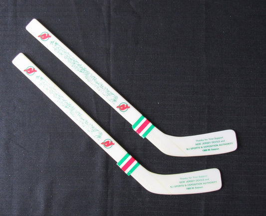 Lot of 2 New Jersey Devils Multi Signed Mini Hockey Sticks Maclea/Muller 181829