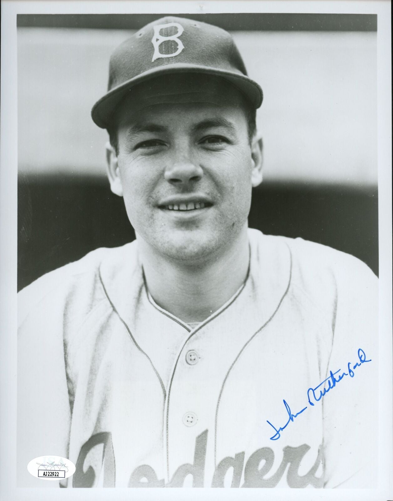 John Rutherford Autographed 8x10 Photo Brooklyn Dodgers JSA 177830