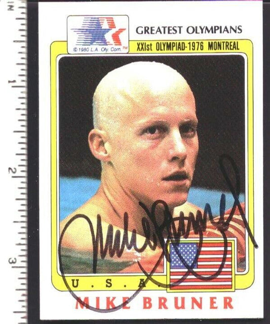 Mike Bruner Signed 1983 Topps Greatest Olympians Trading Card #42 151891