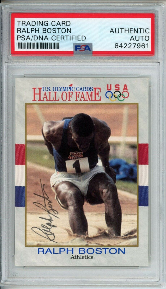 1991 Olympic Hall of Fame #31 Ralph Boston Long Jump Signed Card PSA/DNA 152975