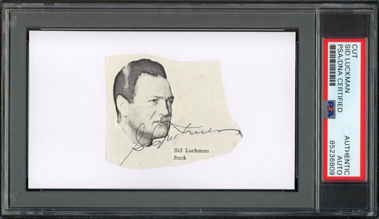 Sid Luckman HOF Signed/Auto Cut Photo on 3x5 Card Bears PSA/DNA 188244
