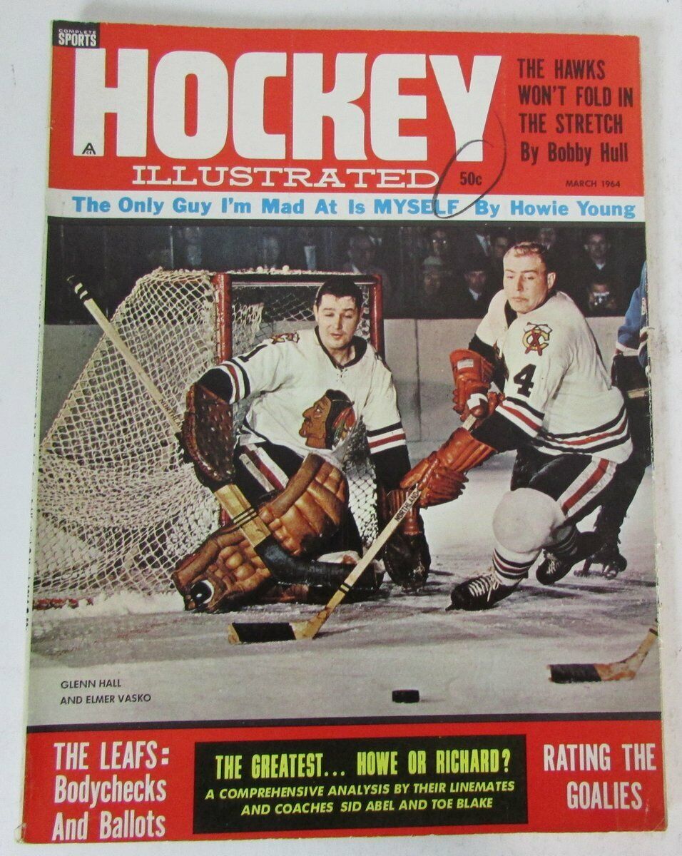 Hockey Illustrated Magazine March 1964 Glenn Hall Blackhawks Cover 147071