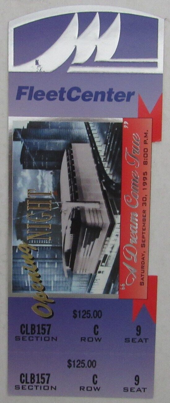 1995 Fleet Center Grand Opening Full Ticket and Program Boston Bruins 177104