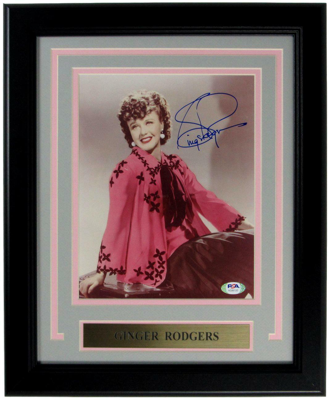 Ginger Rodgers Actress Signed/Autographed 8x10 Photo Framed PSA/DNA 154108