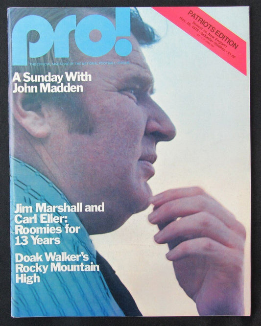 1976 Pro! Denver Broncos vs. New England Patriots Program 11/28