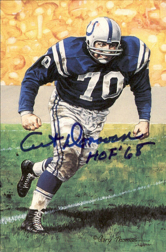 Art Donovan HOF Colts Signed/Inscr Goal Line Art GLAC Postcard JSA 167070