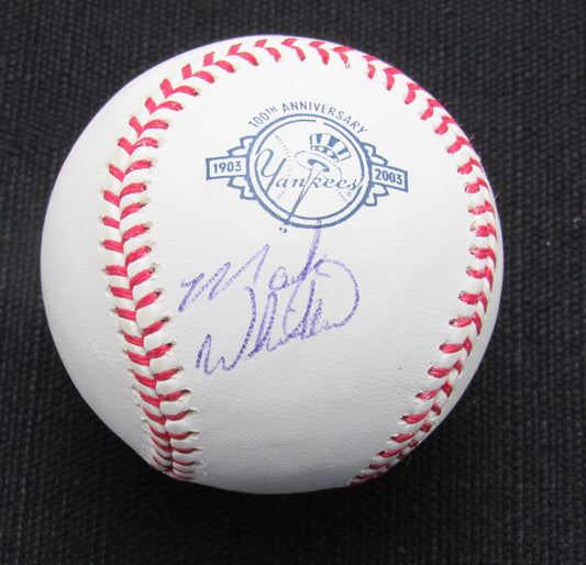 Mark Whiten Signed/Auto Yankees 100th OML Baseball JSA  186960