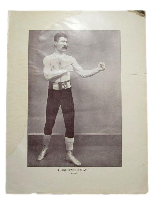 Frank "Paddy" Slavin Boxer 1895 Boxing Gladiators 11x15 Supplement Poster