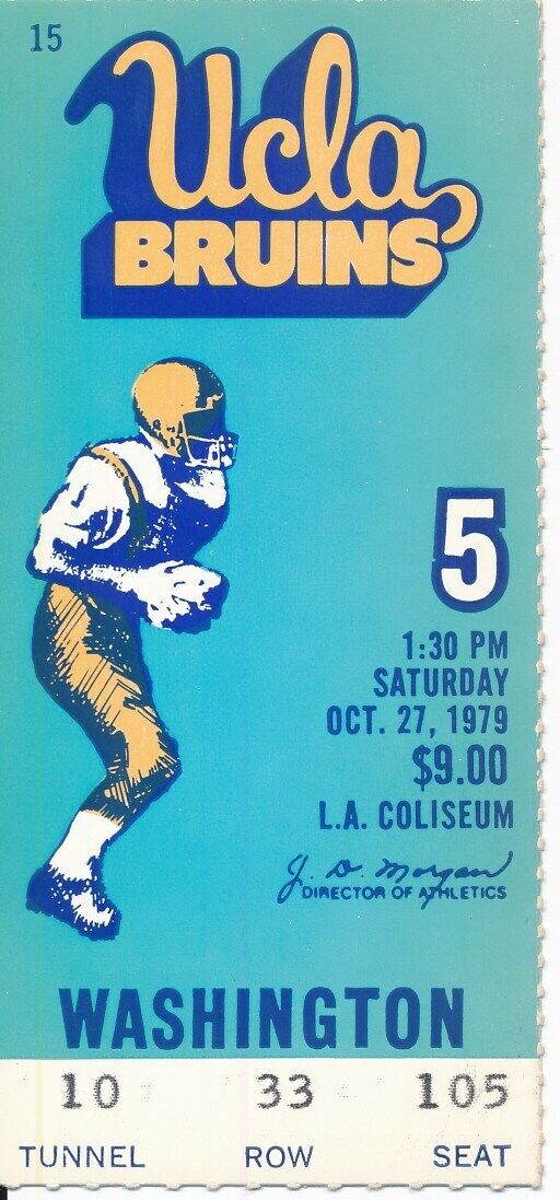 1979 UCLA Bruins vs. University of Washington Football Game Ticket Stub 148599