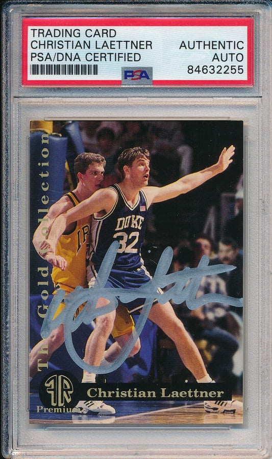 1993 Front Row Premium Promo Christian Laettner Card Signed Wolves PSA/DNA