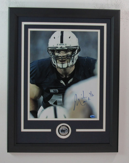 Michael Mauti Autographed/Inscr 11x14 Photo Penn State Framed BA 180017