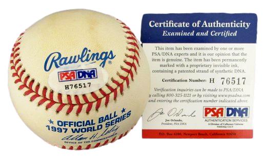 Gary Sheffield Signed/Auto 1997 World Series Baseball Marlins PSA/DNA 190572