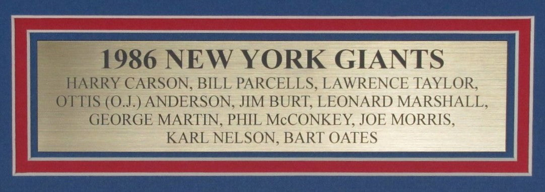 1986 New York Giants Multi-signed by 11 Players 16x20 Poster Framed PSA 190550