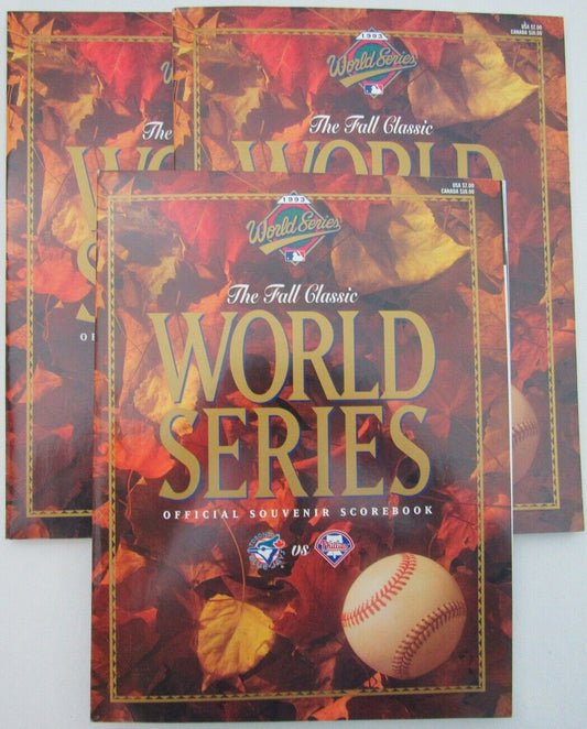 Lot of 3 1993 World Series Game Programs Toronto Blue Jays vs. Phillies 157734