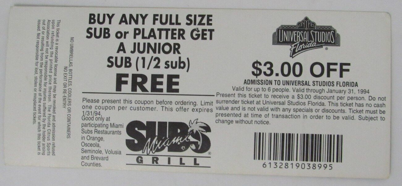 1994 Florida Citrus Bowl Football Game Ticket Stub Penn State vs. Tennessee