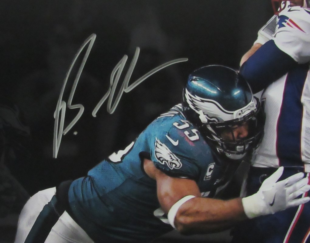 Brandon Graham Super Bowl Sack Eagles Signed Spotlight 16x20 Photo JSA 140853