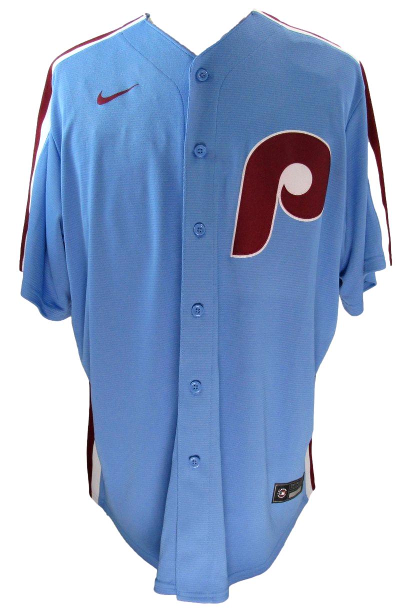 Chase Utley Signed Blue Nike Baseball Jersey Phillies Size XL Fanatics 187363