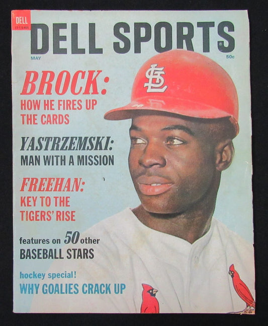 May 1968 Dell Sports Baseball Lou Brock HOF St. Louis Cardinals Cover 185541