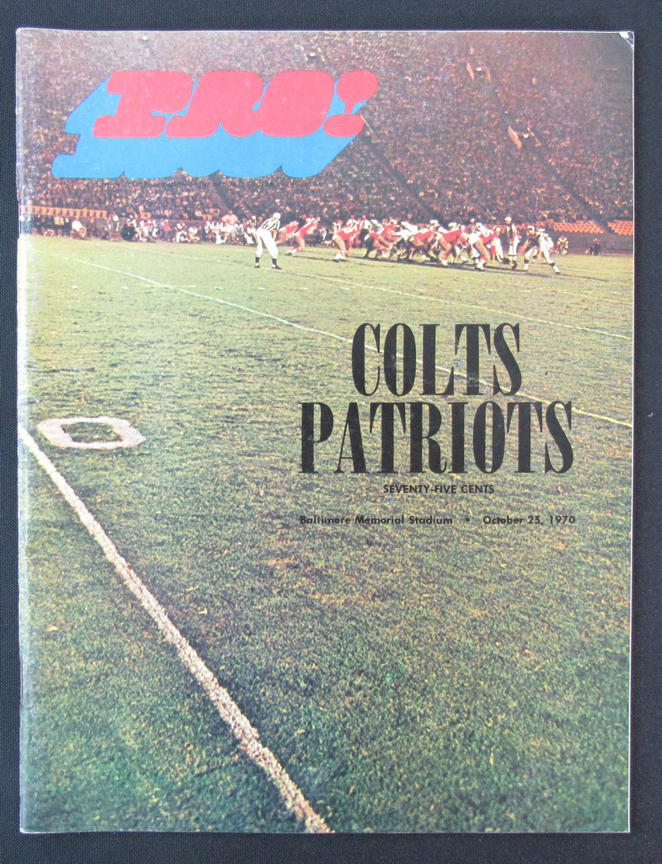 1970 Baltimore Colts vs. Boston Patriots Program 10/25/70 172386