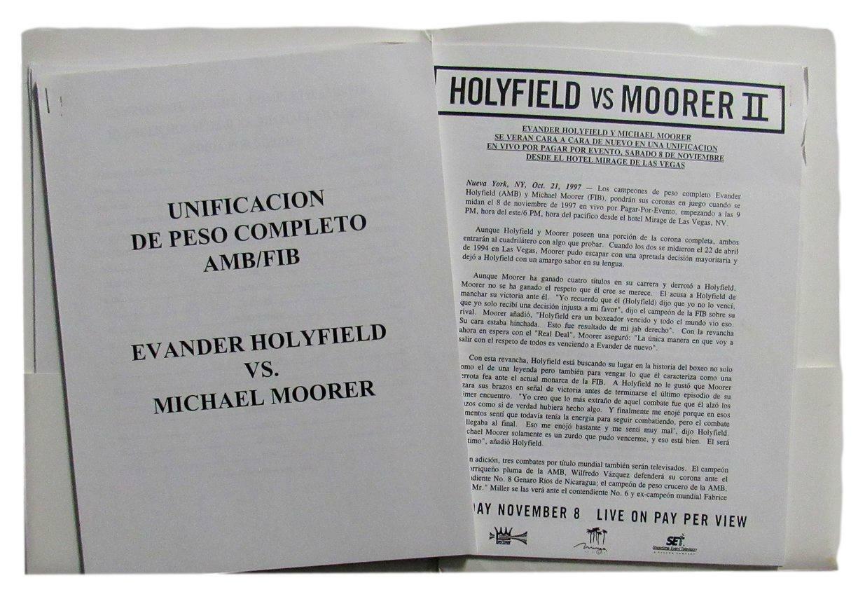 1997 Championship Boxing Evander Holyfield vs. Michael Moorer Press Kit 167432