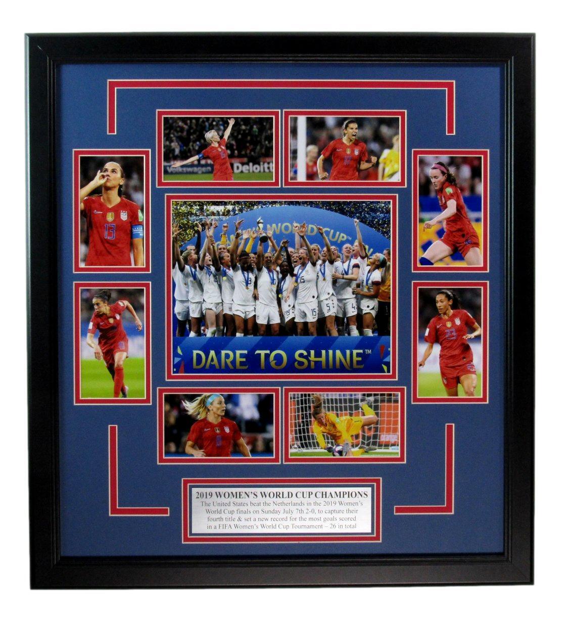 USA Women's Soccer Team 2019 World Cup Champions Photo Collage Framed 145750