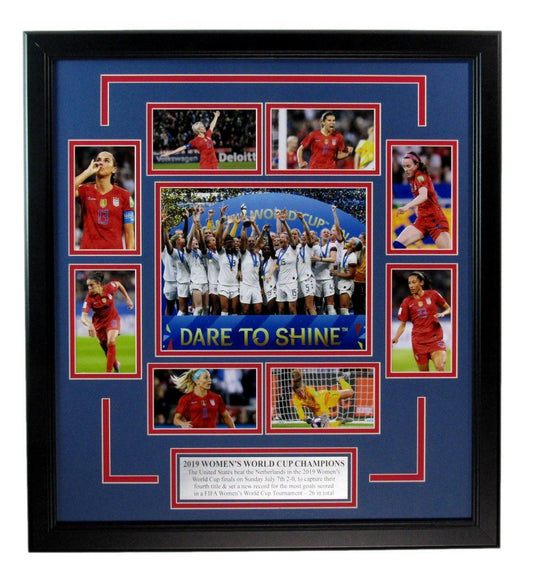 USA Women's Soccer Team 2019 World Cup Champions Photo Collage Framed 145750