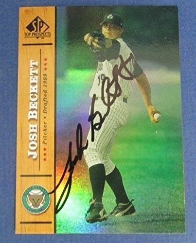 Josh Beckett Marlins Signed 2000 Upper Deck Top Prospects Baseball Card #68