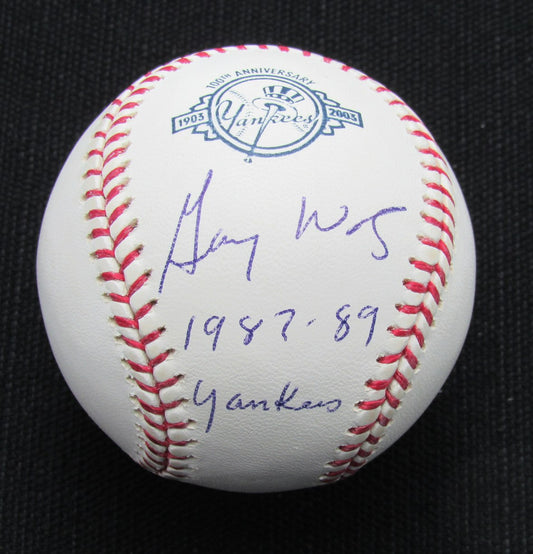 Gary Ward Signed/Auto Yankees 100th OML Baseball JSA Inscr 186873