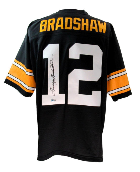 Terry Bradshaw Autographed Mitchell&Ness Football Jersey Steelers Beckett 170739