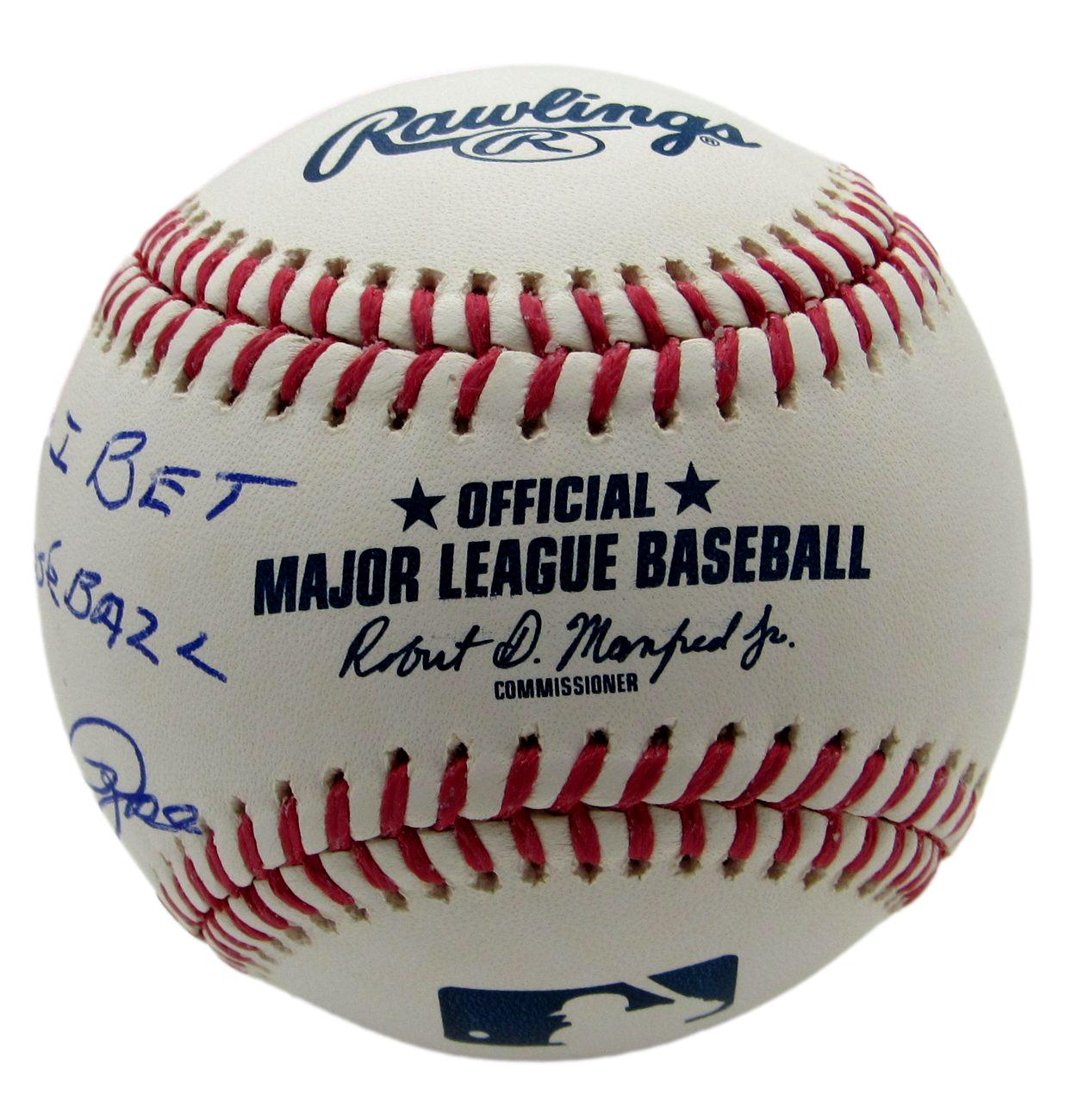 Pete Rose "Sorry..." Reds Signed/Inscribed Rawlings OML Baseball JSA 185071