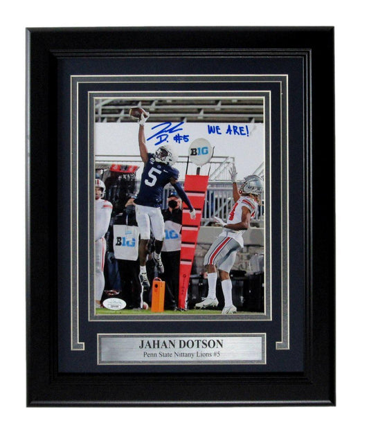 Jahan Dotson Autographed/Inscribed 8x10 Photo Penn State Framed JSA