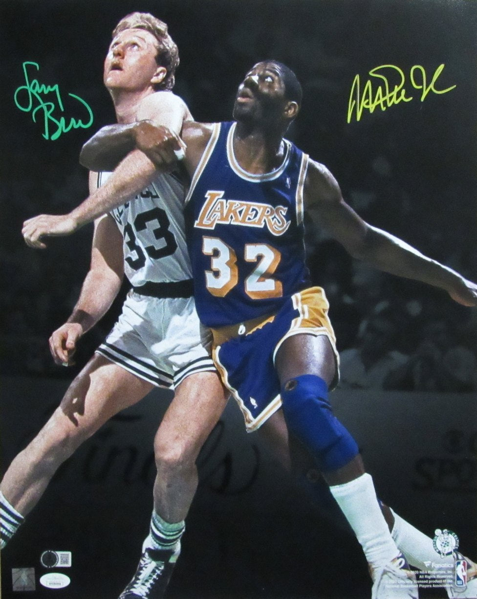 Larry Bird/Magic Johnson Dual-Signed/Auto 16x20 NBA Photo JSA/Beckett 190102