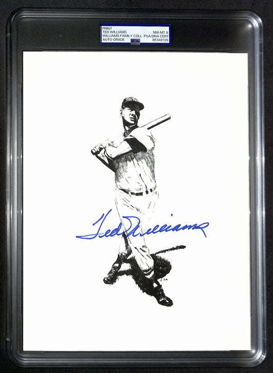 Ted Williams Signed/Auto 8x10 Photo/Print Red Sox PSA/DNA Slabbed 193020