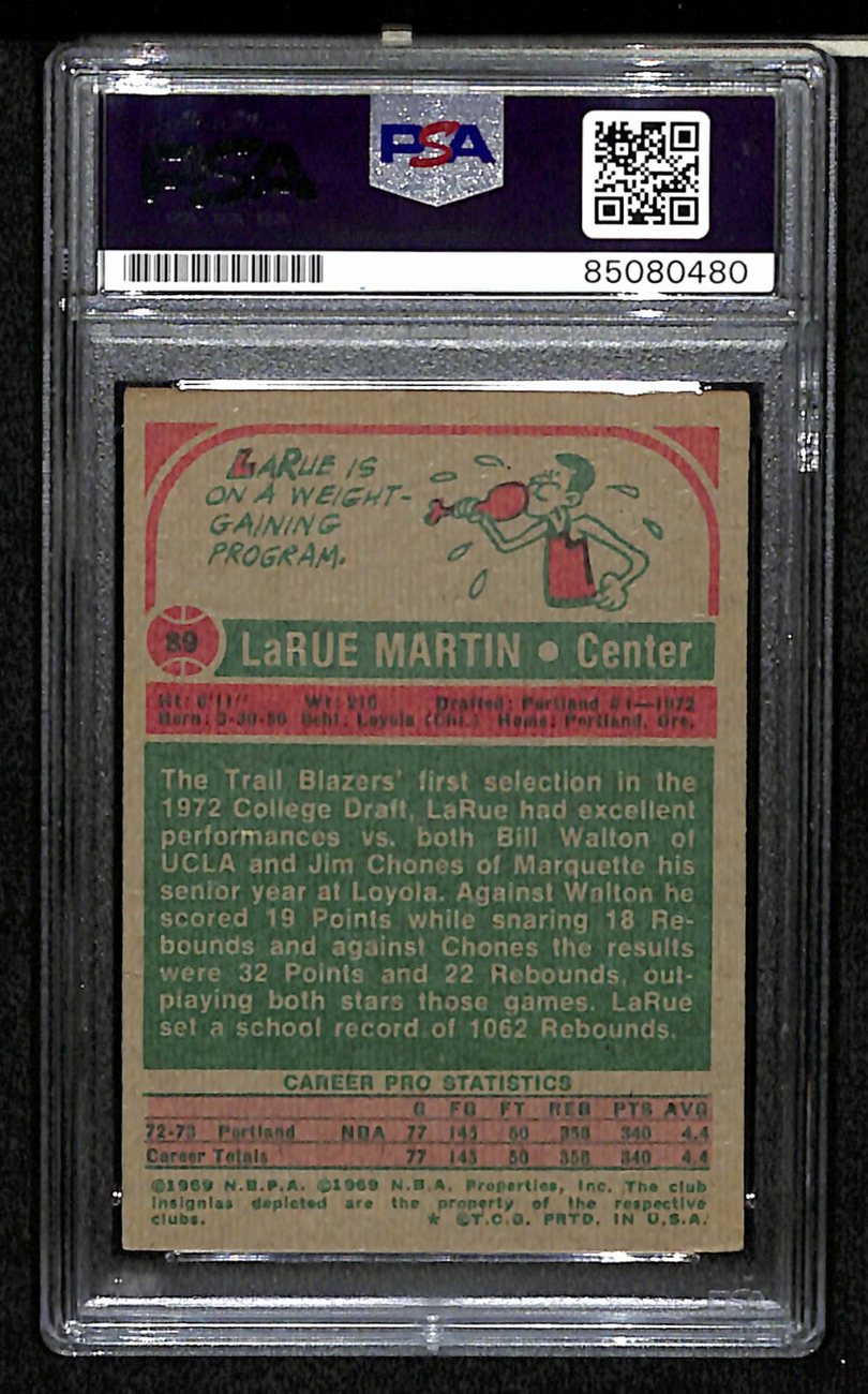 LaRue Martin Signed/Auto 1973-74 Topps Card #89 Trail Blazers PSA/DNA 185443