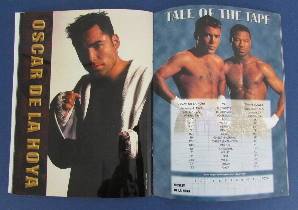 Oscar DeLaHoya vs Shane Mosely First Fight Program June 17th,2000  121974