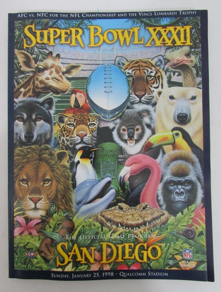 Super Bowl XXXII Official Program Green Bay Packers vs. Denver Broncos 128596