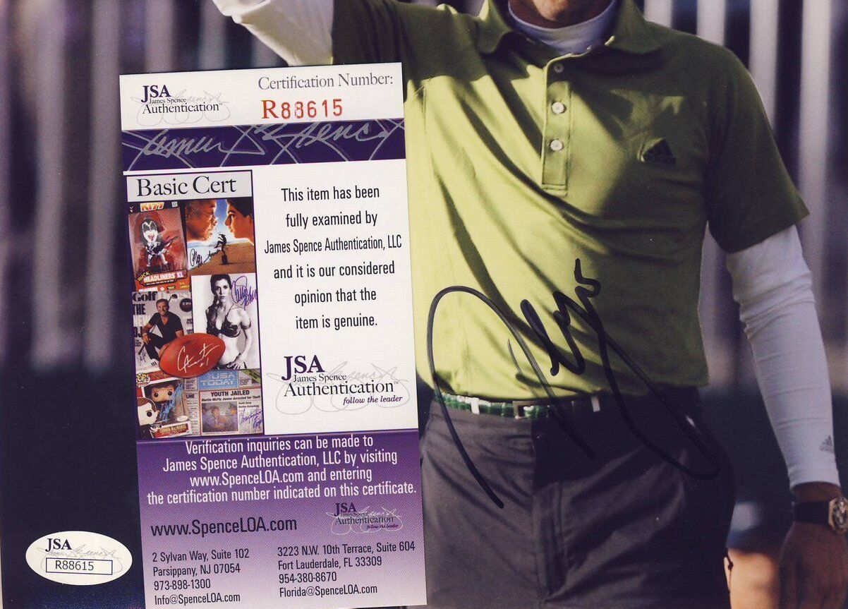 Sergio Garcia PGA Golfer Signed 8x10 Wave to Gallery Color Photo JSA 136857