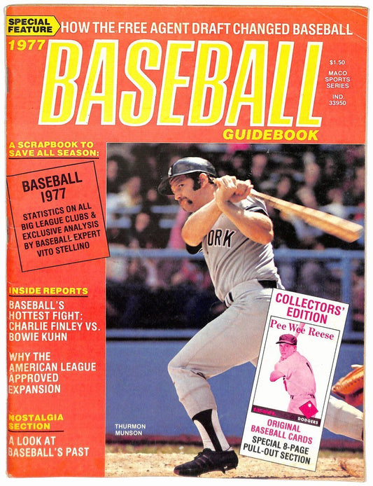 1977 Baseball Guidebook Thurman Munson New York Yankees 181695